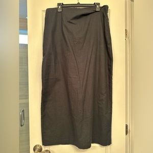 Abercrombie & Fitch Black Linen-Blend Column Maxi Skirt